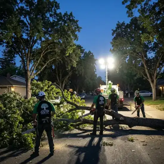 Emergency night tree removal in Virginia Beach after a storm